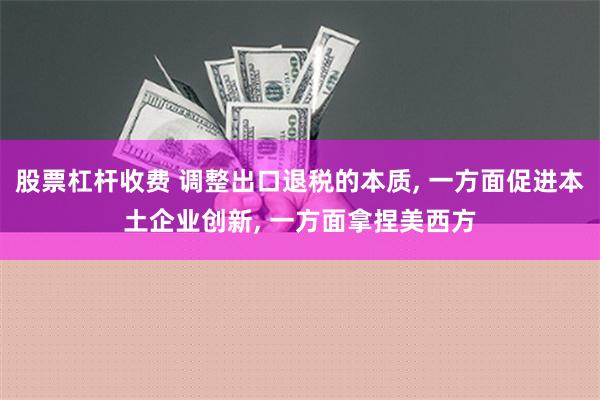 股票杠杆收费 调整出口退税的本质, 一方面促进本土企业创新, 一方面拿捏美西方